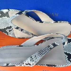 Stuart Weitzman Snake Print Sandals